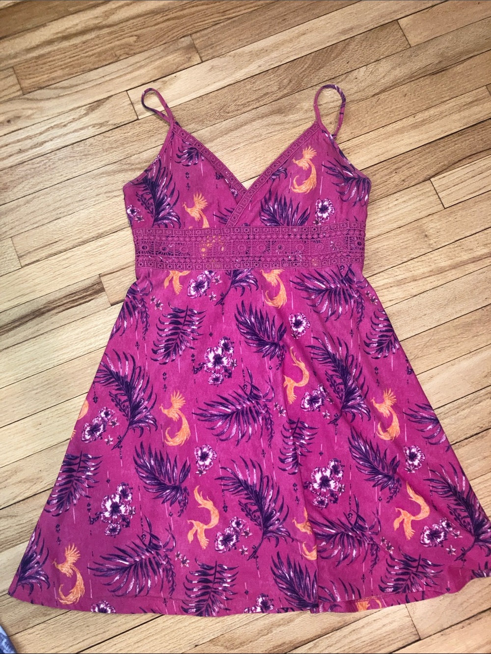 LIKE NEW…Pretty Pink w/ orange & Purple Flowers Mudd Summer Dress